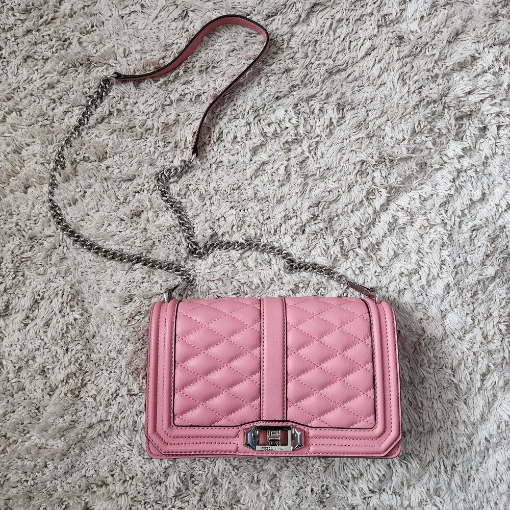 Rebecca Minkoff Pink Quilted Leather Crossbody Bag